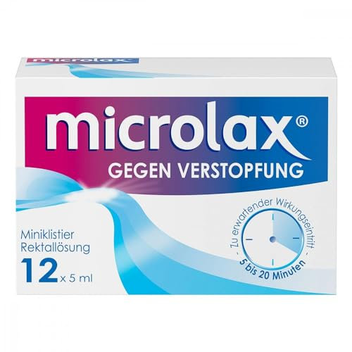 Microlax - Schnelles und sehr gut verträgliches Abführmittel bei Verstopfung – für Kinder und Erwachsene - 12 x 5ml