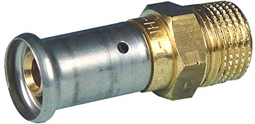 Raccordo multistrato in ottone a crimpare HENCO dritto maschio - Ø 16 mm x 1/2-17P-1604