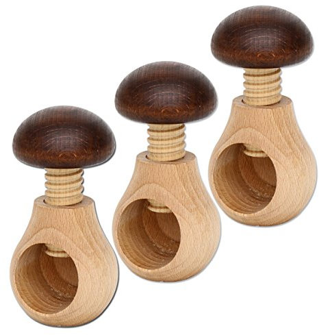 Dekohelden24 Set de 3 Cascanueces Marrones, tamaño Aprox. 10 x 6 cm.