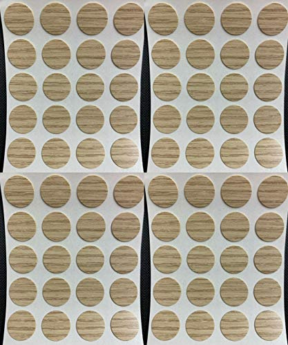 13mm Self Adhesive Screw Cover Caps Stick on Furniture Sticker Screw Hole - Light Oak x80