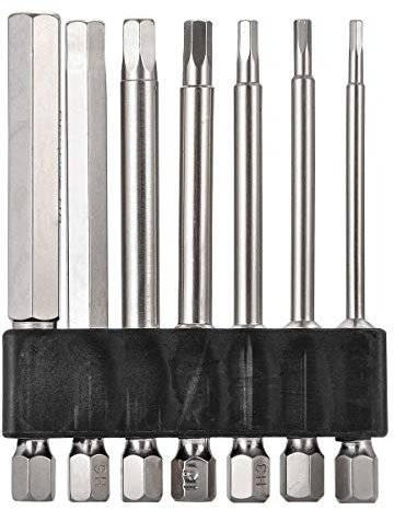KATUR Schlitzschraubendreher-Set, Präzisionsschraubendreher-Set, 1/4 Zoll Sechskantschaft, 7 Stück, 75 mm Länge, H1.5/H2/H2.5/H3/H4/H5/H6 (75 mm)