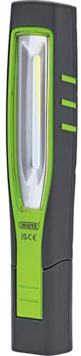 Draper 11765 10W COB LED lámpara de inspección recargable, verde