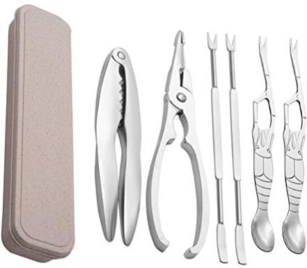 HEMOTON Pince À Crabe En Acier Inoxydable Set Ustensiles Cuisine Inox Accessoires Ergonomiques Pour Fruits De Mer Ouverture Homard Décorticage Idéal Réunions Familiales