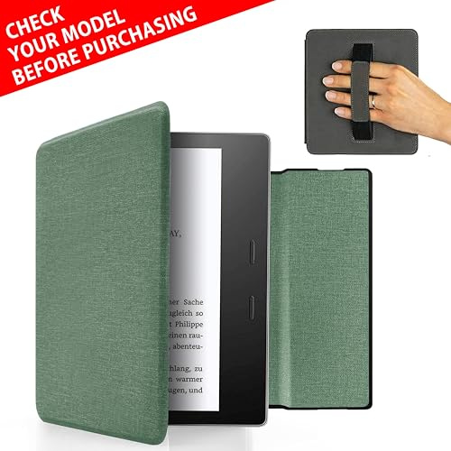 MyGadget Hülle für Kindle Oasis 10 | 9 Generation [ Modell : CW24WI | S8IN4O Release: 2019 | 2017 ] mit Handschlaufe & Auto Sleep | Wake Funktion - Flip Case in Türkis