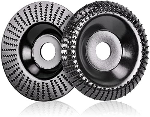 2 Piezas Disco Desbaste Madera de Acero Tungsteno 125 x 22.2 mm - Disco Abrasivo - Amoladora Angulares para Molienda Tallado Pulir