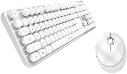 Kit tastiera wireless mouse ottico NU Sweet 2.4G bianco USB membro compatibile con Windows