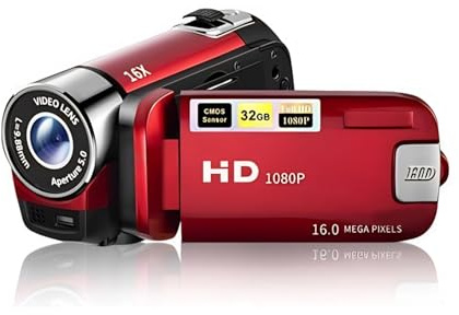 Videocámara de videocámara, cámara DV de 1080P 16 MP, grabadora de cámara de vlogging, TFT de 2.7 pulgadas, giratoria de 270 grados, zoom de 16X, cámara digital de YouTube para adolescentes,