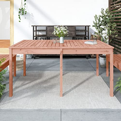 prissent 159,5x82,5x76 cm Gartentisch Massivholz Douglasie Braun Esstisch Outdoor-Tisch Beistelltisch Gartentisch Holz Loungetisch Outdoor Ideal für Garten Balkon Oder Terrasse Klassisches Design