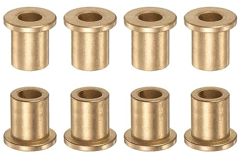 QUARKZMAN 8Stk Flansch Gleitlager Hülse Sinterbronze Buchsen 10x16x20mm | Selbstschmierende Lager mit 22x3mm Flansch Niedrigem Reibungskoeffizienten für Elektromotoren, 3D-Drucker, Maschinenbau