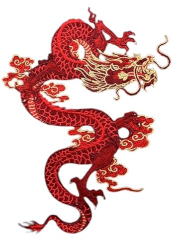 Locomo Großer chinesischer Drache Aufnäher Paar Rückenaufnäher Stickerei Big Notion Applikation Motiv für Jacke Kleid Kleid Hose Biker Reiter Dekoration