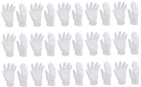 HEMOTON Elastisch 24 Paare Baumwoll-handschuhe Grillhandschuhe Wen Wan Mann Reine Baumwolle Weiß Arbeitskleidung Feuchtigkeitsspendende Handschuhe