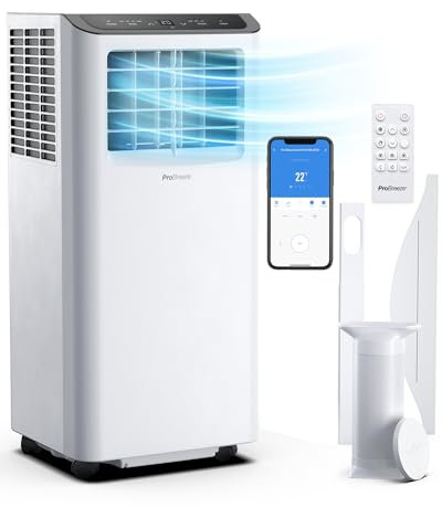 Pro Breeze® 12000 BTU Portable Air Conditioner - Smart Home WiFi Compatible with 24-Hour Digital Timer, Smart Display & Window Venting Kit Included - Air Conditioning Unit for Home & Office