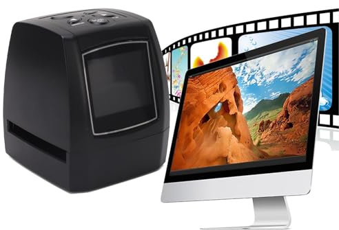 Fyearfly Scanner per Fotocamera Pellicole, Scanner per Pellicole Digitali Scanner per Negativi con Schermo a Colori da 5 MP-Pixel da 2,36 Pollici, per Visualizzatore di Diapositive da 35mm(EU)