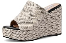 QUEEN HELENA Zeppe Alte con Plateau Zatteroni con Fascia Sandali Aperti Donna ZM9722 (Nero, Sistema Taglie Calzature EU, Adulto, Donna, Numero, Media, 37)