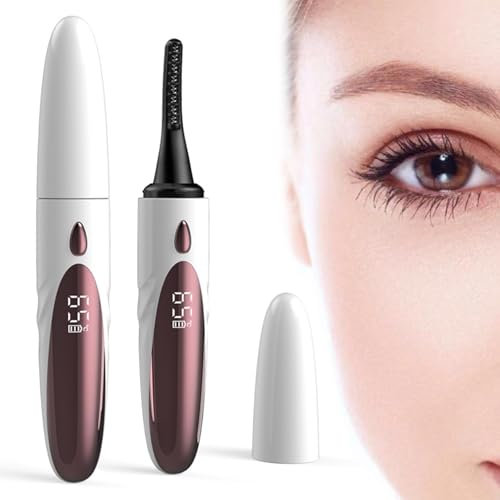 Wimpernzange Beheizbar, 8s Schnelles Aufheizen Wimpernzange, Verbrühungsschutz Wimpernbürste, Elektrische Wimpernzange mit 4 Temperaturmodi, Type-C Wimpern Curler mit LED Display