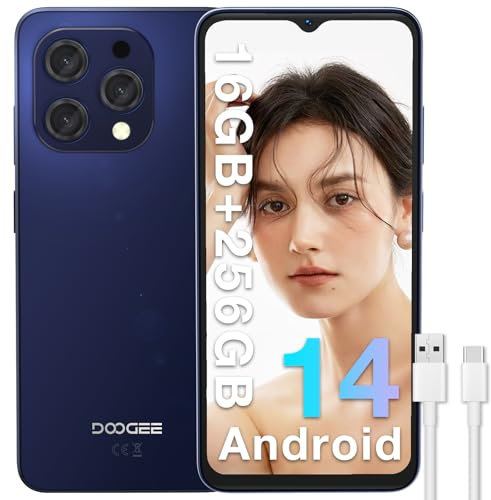 DOOGEE N55PRO [2025] Teléfono Móvil Libres Android 14, 16GB RAM+256GB ROM 1TB Ampliable, Smartphone 6,56 HD+, Octa Core Móviles 5150mAh Batería, 13MP +8MP Cámara Widevine L1, OTG/GPS/Face ID/GPS/WIFI
