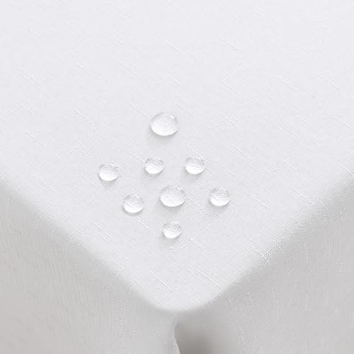 Homaxy Leinendeckeoptik Tischdecke Abwaschbar Eckig 140x240cm, Weiß | Tischtuch Leinendecke Wasserabweisend Abwischbare, Lotuseffekt Schmutzabweisend Tischwäsche Tafeldecke