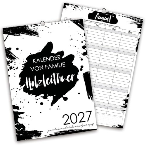 Familienkalender 2027, Wandkalender 2027 PERSONALISIERBAR 2-5 Spalten A3 Familienplaner 2027 5 Spalten, Familienkalender 2027 4 Spalten, Jahreskalender Wand, AT, DE, Feenstaub
