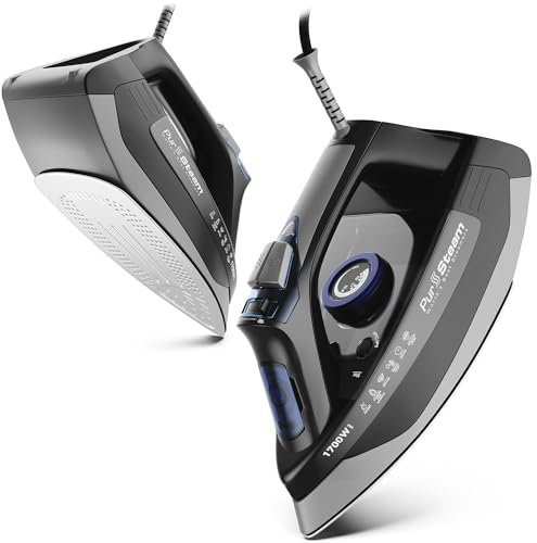 PurSteam Steam Iron for Clothes 3050W with Self-Cleaning Nonstick Stainless Steel Soleplate, Auto Shutoff, Anti-Drip