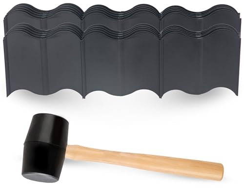 Shwet Vibes Rasenkante – 26,7 m, einfach zu installieren, Rasenkante – langlebige und flexible Garteneinfassung, Garteneinfassung, Kunststoff, wetterbeständig – Gras, Blumenbeet & Wegeinfassung