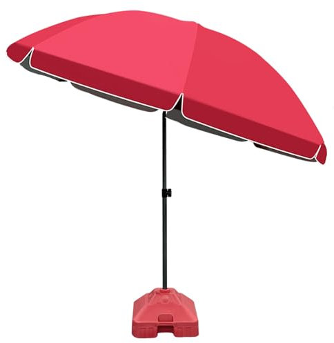 BVDHASDBT Parapluie De Cour De Marché De Table Extérieure, Grande Manivelle De Parasol Rond en Aluminium Et Nervures Robustes, for Piscine, Porche, Jardin, Terrasse, Arrière-Cour(Red,2.8M/9.1FT)