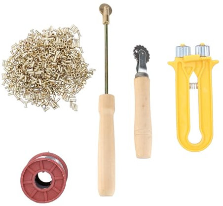 Kit Iniziale di Strumenti per l'apicoltura - 2 Incorporatori, Tenditore per Telaio 'alveare, Occhi in Rame, Filo di Ferro per Apicoltori