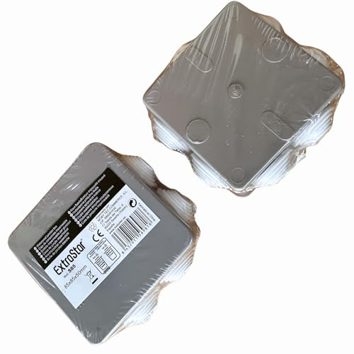 Caja Estanca Exterior Interior 85x85x50mm – Pack 2 Unidades – Impermeable IP54 para Conexiones Eléctricas con Entradas de Goma – Derivación Jardín Terrazas Porches Obra Taller Bricolaje Reformas