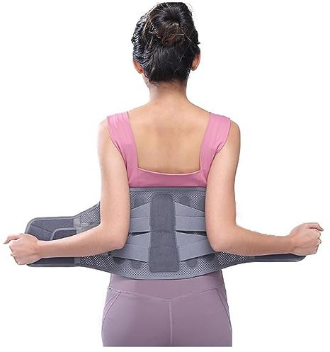 Faja Lumbar Unisex para aliviar el Dolor de Hernia discal, Soporte de Cintura, cinturón de descompresión, Corrector Transpirable, cinturón de protección de Cintura de Acero Ancho.