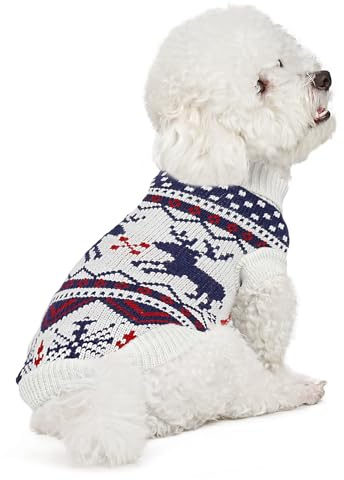 Supet Hundepullover Winter für kleine Grosse Hunde – Weicher gestrickter Hundepulli mit hohem warm, elastisch, Hundemantel für Dackel, Französische Bulldogge, XS-XXL, Weihnachten & Alltag(XS)