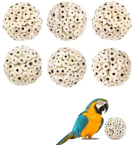 6 st naturliga sola-bollar fågel leksaker mjuk tugga strimlor förespråk leksak för papegoja papegoja undulater finch ara hamstrar kaniner