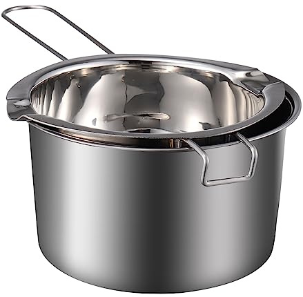 Garneck 1 Set Double Boiler Pot for Melting Chocolate Stainless Steel Candy Melting Pot with Front Hook for Easy Handling for Candle Making and Cooking