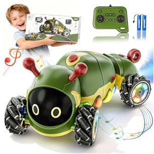 Kssvzz Voiture Telecommandé Enfant,4WD RC Stunt Car avec Lumière et Spray,2,4Ghz Chenille Télécommandé Robot avec Musique,360° Rotation,Tout Terrain,Jouet Cadeau pour Garçon Fille 3 4 5 6 7 8 Ans