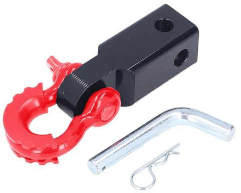 Cuerda Remolque Coche Eslinga Emergencia Receptor de Gancho de Enganche de grillete Universal de 2 Pulgadas, Receptor de Enganche de Remolque de Acero de Alta Resistencia para Coches(Red)