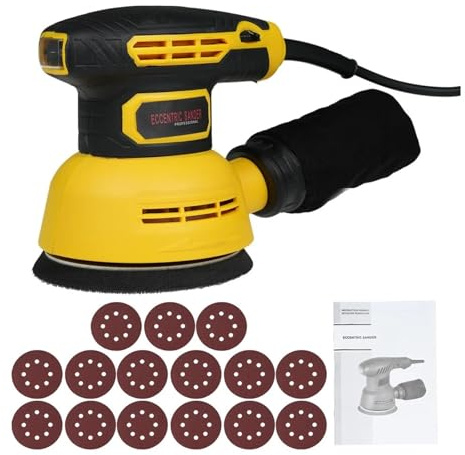 Levigatrice Orbitale Casuale Da 300 W E 5 Pollici, 12000 Giri/min, 6 Velocità Variabili, Raccolta Della Polvere Ad Alte Prestazioni For La Lavorazione Del Legno Levigatura Fine
