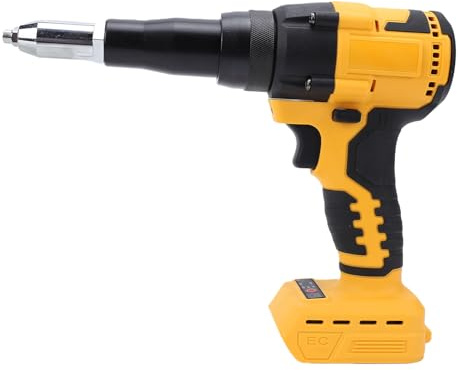 Fafeicy Pistola Remachadora Eléctrica sin Escobillas, Kit de Herramientas de Remachado Inalámbrico Apto para Batería con Luz LED Función de Inversión Automática para Remaches de 1/8