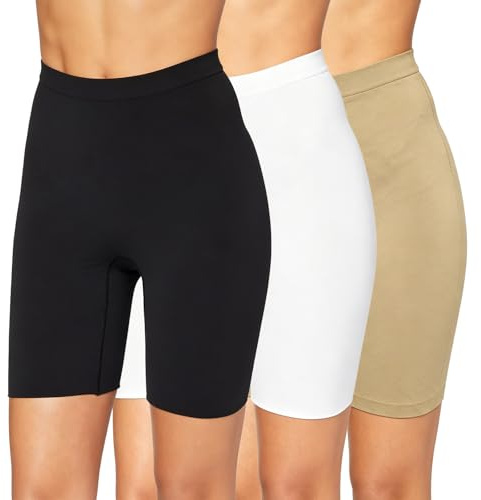 LXEASYGO 3 Pack Anti Chafing Shorts Women Seamless Slip Shorts for Under Dress Modesty Boxer Underwear Stretchy Chub Rub Safety Panties