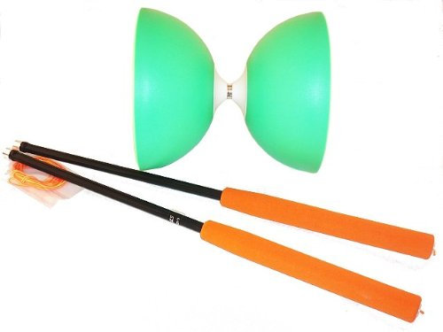 Henrys Circus Diabolo Grün mit ULK2 Weiss + Carbon schwarz-orange