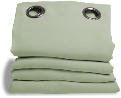 Moondream 3in1 Lärmschutzvorhang zur Isolierung gegen Lärm, Licht & Kälte, Patentierte Technologie, Oeko-Tex®, Grün - Lindgrün, 140 x 260 (BxH) cm, Ösen (1 Vorhangschal)