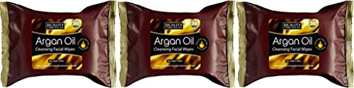 THREE PACKS of Beauty Formulas Argan Oil Cleansing Facial Wipes 30 Wipes