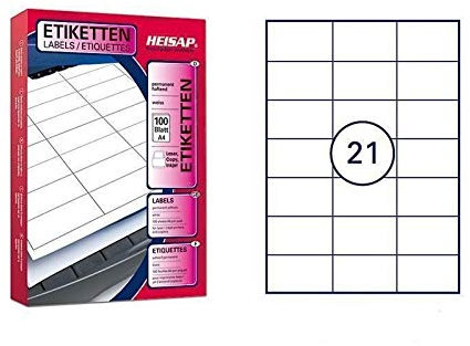 6.300 Bogenetiketten 70 x 42,3mm DIN A4 Universal-Aufkleber - 300 Bögen
