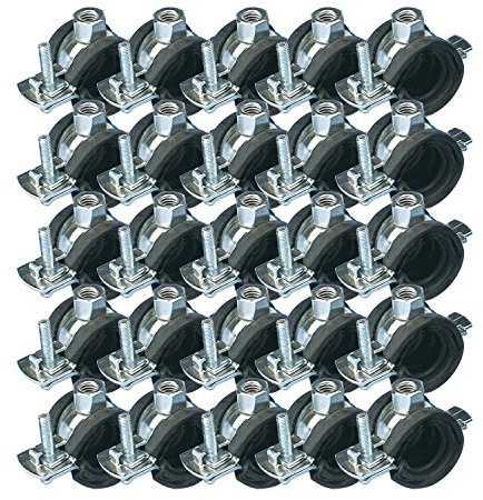 Selfio Rohrschelle | Rohrhalter | Schraubrohrschelle 32-35 mm 1 M8 | 25 Stück (0,76 € / Stück)