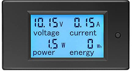 KETOTEK Voltmetre Amperemetre DC 6.5-100V 20A, Tensionmetre Wattmetre Testeur Tension Courant Puissance énergie Numerique LCD énergiemètre