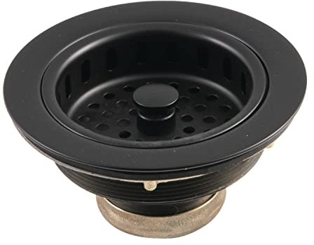 Kingston Brass KBS1000MB Made to Match Kitchen Sink Basket Strainer, Matte Black
