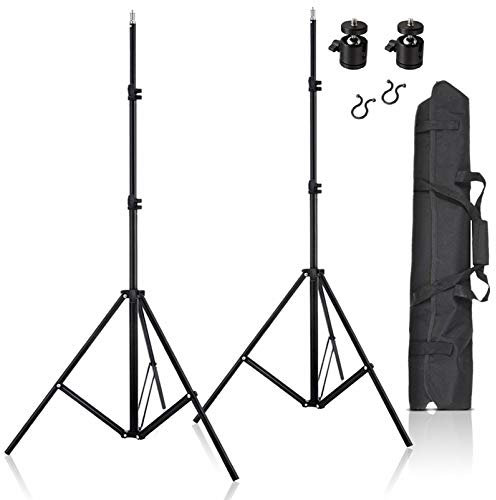 Selens VR Stand 2Pcs 200cm Adjustable Light Stand Tripod + 1/4 Ball Heads Mount + Wire Harness Clips Kit Set Aluminium Alloy Tripod for HTC Vive VR Game Video Photography Photo Studio with Carry Bag