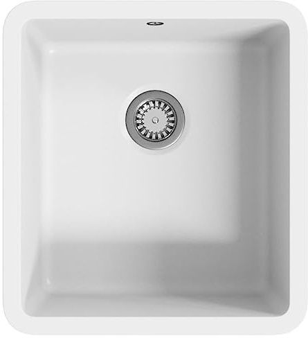 vidaXL Granite Kitchen Sink Single Basin White