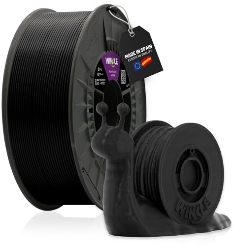 WINKLE PLA HD Filament 2.85mm Gagat Schwarz, 1kg Spule, 3D Drucker Filament Kompatibel mit FDM Druckern, 3D-Druckmaterialien, Maßgenauigkeit +/- 0.05mm, Bioabbaubar Leicht zu Bedrucken
