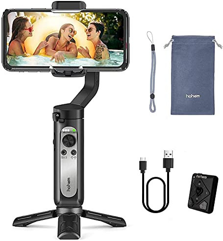 Hohem iSteady X2-3-Axis Smartphone pieghevole Gimbal Handheld Stabilizzatore con telecomando Tipo C Ricarica inversa compatibile con iPhone 12 11 Pro Max Samsung S20 per Vlog YouTube Live Video Record