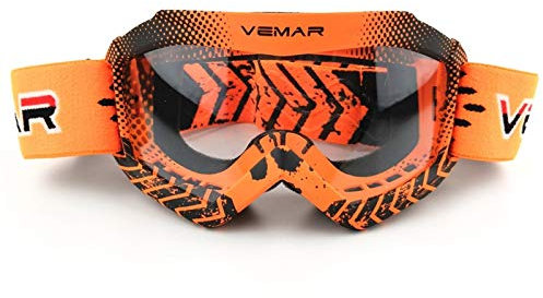 ZJCNHY Cross Brille Motorradgläser Kinder Kind Motorrad Racing Goggles Off-Road Dirt Kid Bike for Motocross Helm Motorradbrille (Color : Orange)