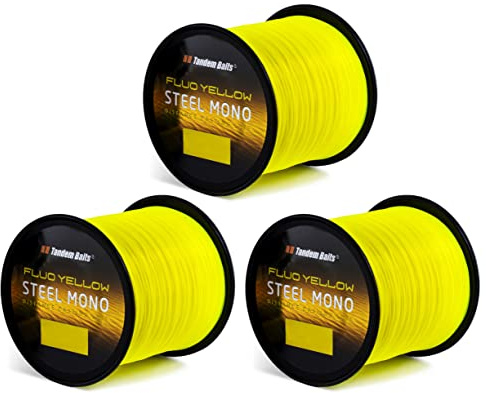 Tandem Baits Steel Mono Fluo Angelschnur für Angelrute | Angelzubehör für Karpfenrute | Nylonschnur zum Große-Fische-Angeln | Karpfenzubehör für Profis & Hobby-Angler