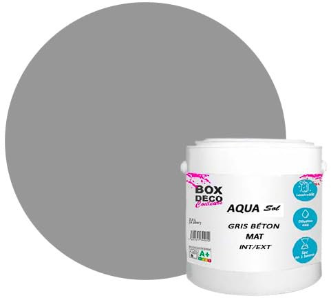 Pintura de suelo exterior e interior acrílico de alta resistencia, aspecto mate Aqua Sol – 2,5 kg/25 m², gris hormigón